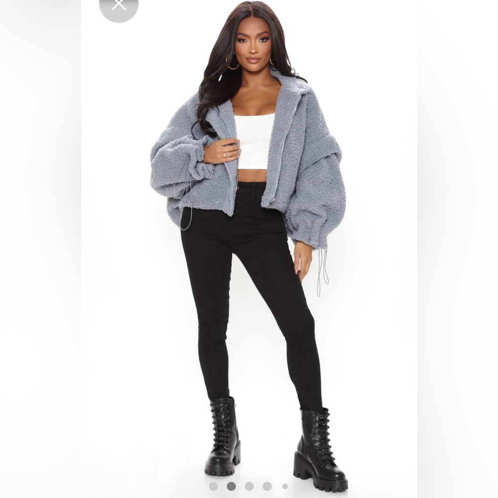 Fashion Nova Snuggle Up Faux Sherpa Jacket- NWOT